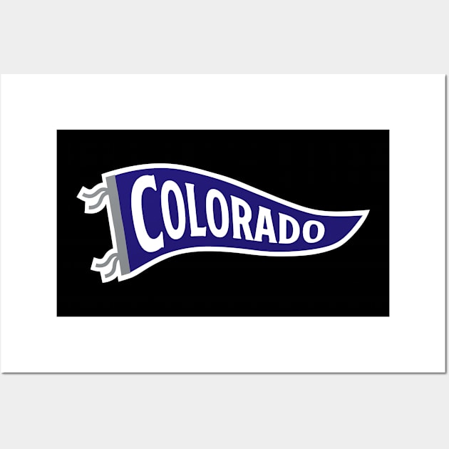 Colorado Pennant - Black Wall Art by KFig21